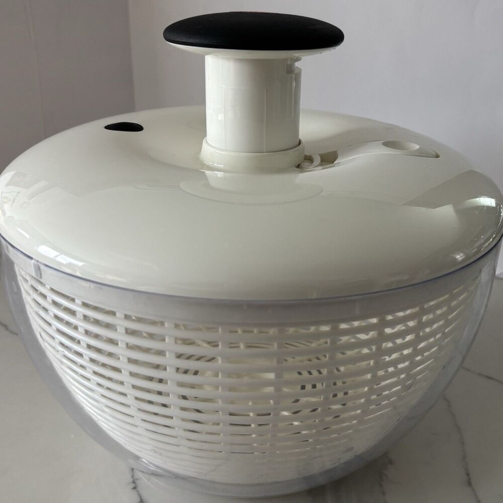 OXO Large Salad Spinner 10.5” Clear Plastic New Without Box Lettuce Herbs Fruit